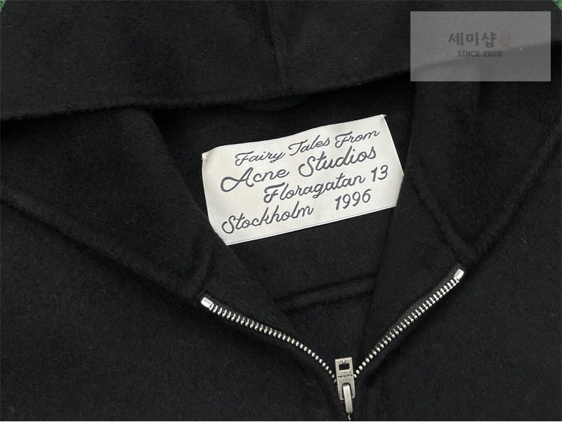 Acne Studios 아크네 브러시드 캐시미어 울 후드 자켓 블랙 의류 20번 이미지