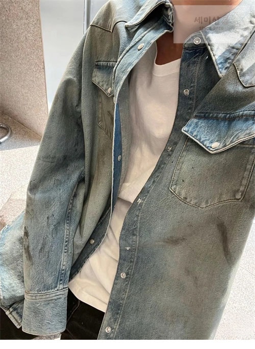 Acne Studios 아크네 빈티지 이펙트 워시드 데님 셔츠 의류 11번 이미지