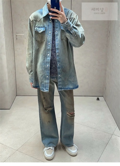 Acne Studios 아크네 빈티지 이펙트 워시드 데님 셔츠 의류 12번 이미지