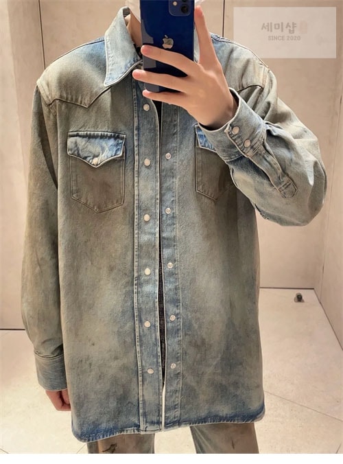 Acne Studios 아크네 빈티지 이펙트 워시드 데님 셔츠 의류 13번 이미지