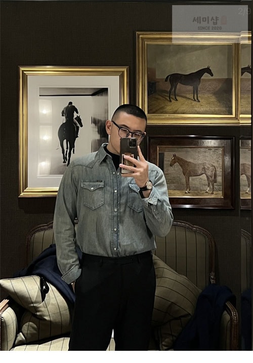 Acne Studios 아크네 빈티지 이펙트 워시드 데님 셔츠 의류 20번 이미지