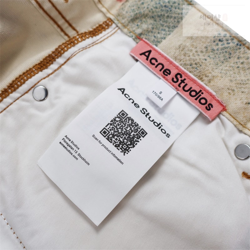 Acne Studios 아크네 스택 벨트 프린트 1981 배기 데님 진 의류 8번 이미지