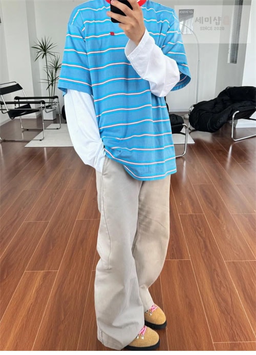 Acne Studios 아크네 스트라이프 레이어드 티셔츠 의류 14번 이미지