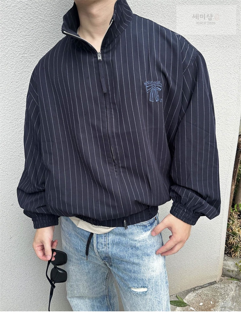 Acne Studios 아크네 스트라이프 하이넥 시즌 보우 자수 릴랙스핏 자켓 의류 2번 이미지