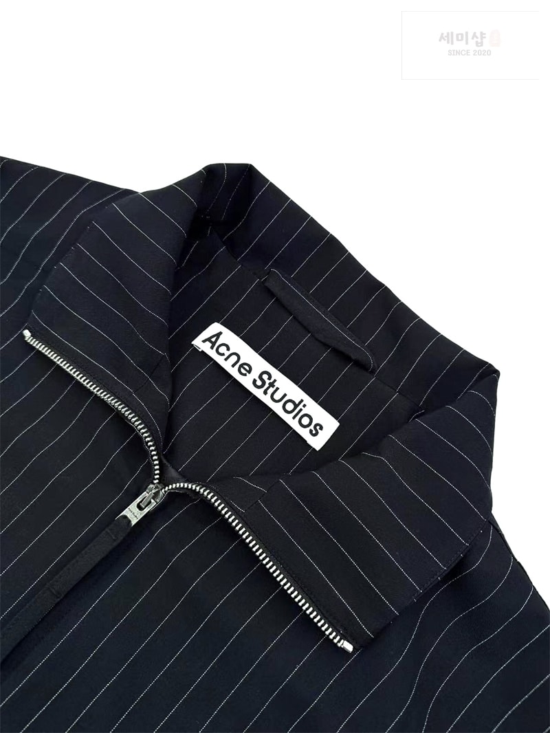 Acne Studios 아크네 스트라이프 하이넥 시즌 보우 자수 릴랙스핏 자켓 의류 4번 이미지