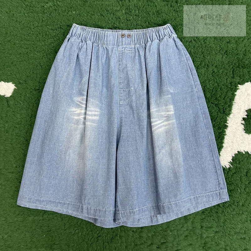 Acne Studios 아크네 워싱 코튼 리넨 밴딩 숏 팬츠 의류 1번 이미지