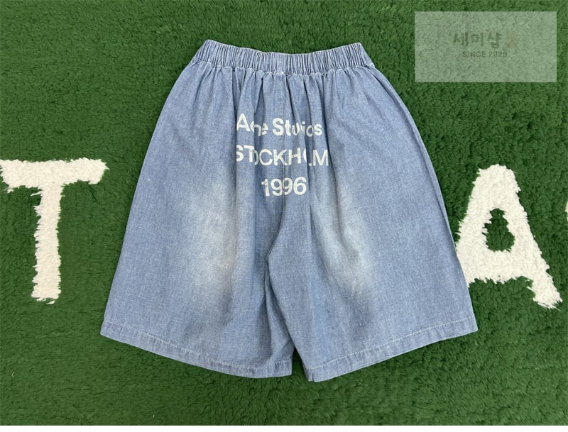 Acne Studios 아크네 워싱 코튼 리넨 밴딩 숏 팬츠 의류 6번 이미지