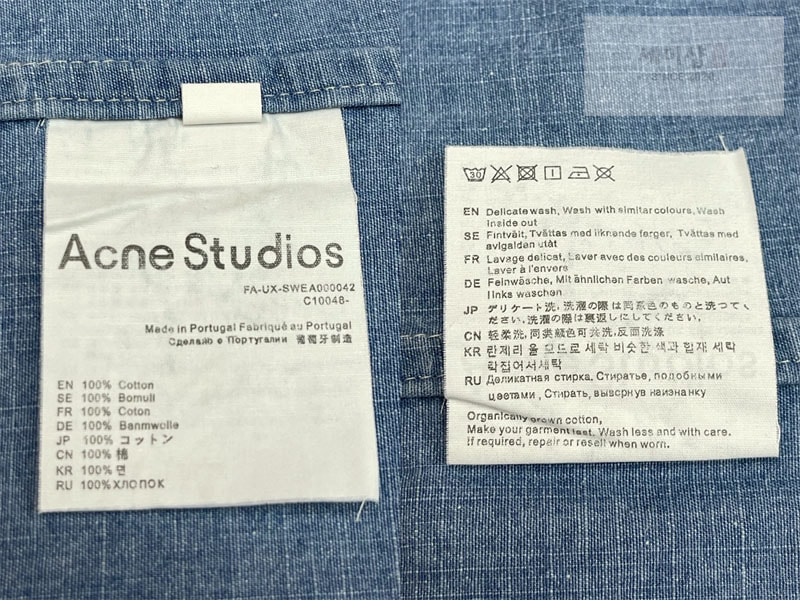 Acne Studios 아크네 워싱 코튼 리넨 밴딩 숏 팬츠 의류 10번 이미지