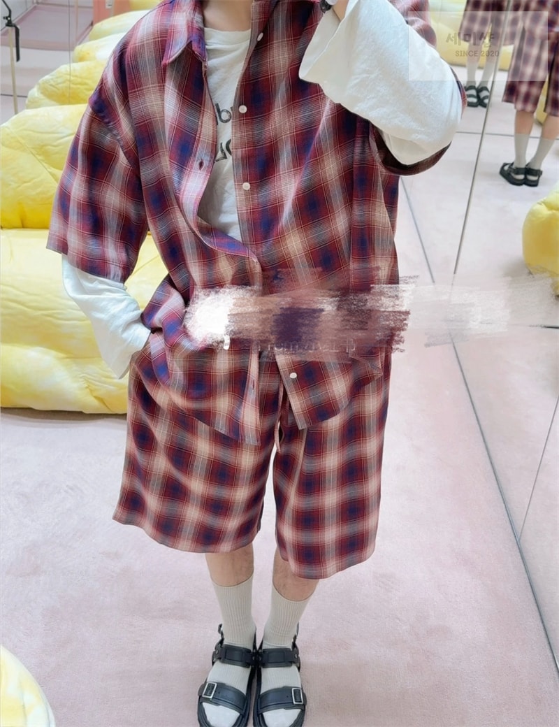 Acne Studios 아크네 체크 숏 팬츠 의류 3번 이미지