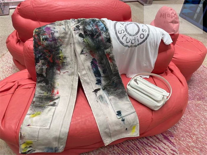 Acne Studios 아크네 트롱프뢰유 페인트 1981M 배기 데님 진 의류 16번 이미지