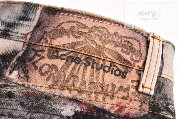 Acne Studios 아크네 트롱프뢰유 페인트 1981M 배기 데님 진 의류 10번 이미지