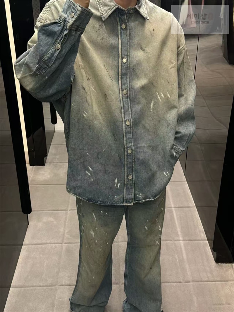 Acne Studios 아크네 페인트 워싱 데님 셔츠 의류 15번 이미지