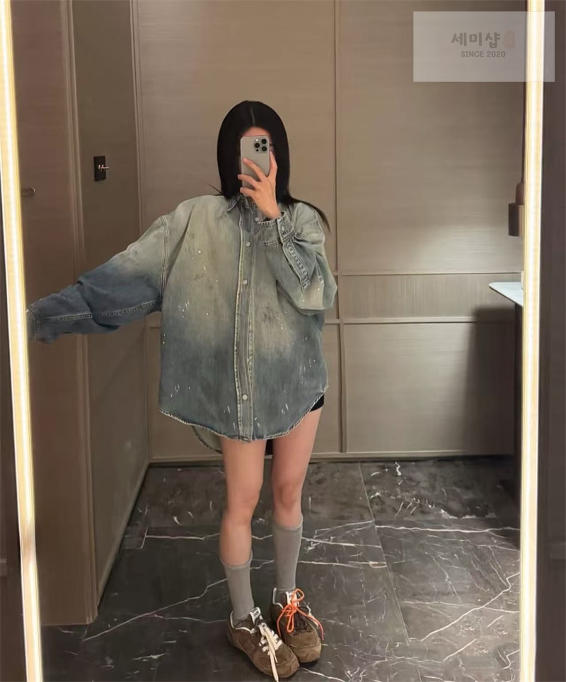 Acne Studios 아크네 페인트 워싱 데님 셔츠 의류 3번 이미지