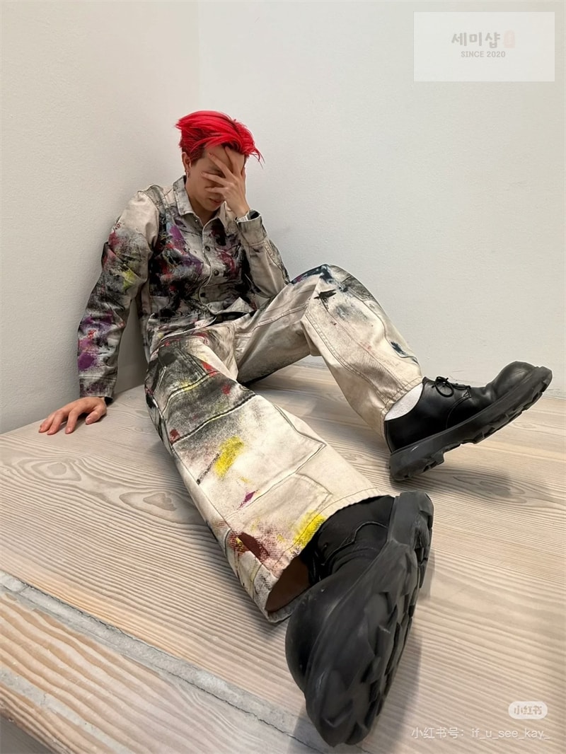 Acne Studios 아크네 페인팅 프린트 워싱 데님 트러커 자켓 의류 3번 이미지