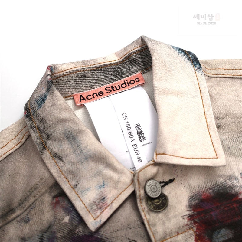 Acne Studios 아크네 페인팅 프린트 워싱 데님 트러커 자켓 의류 12번 이미지