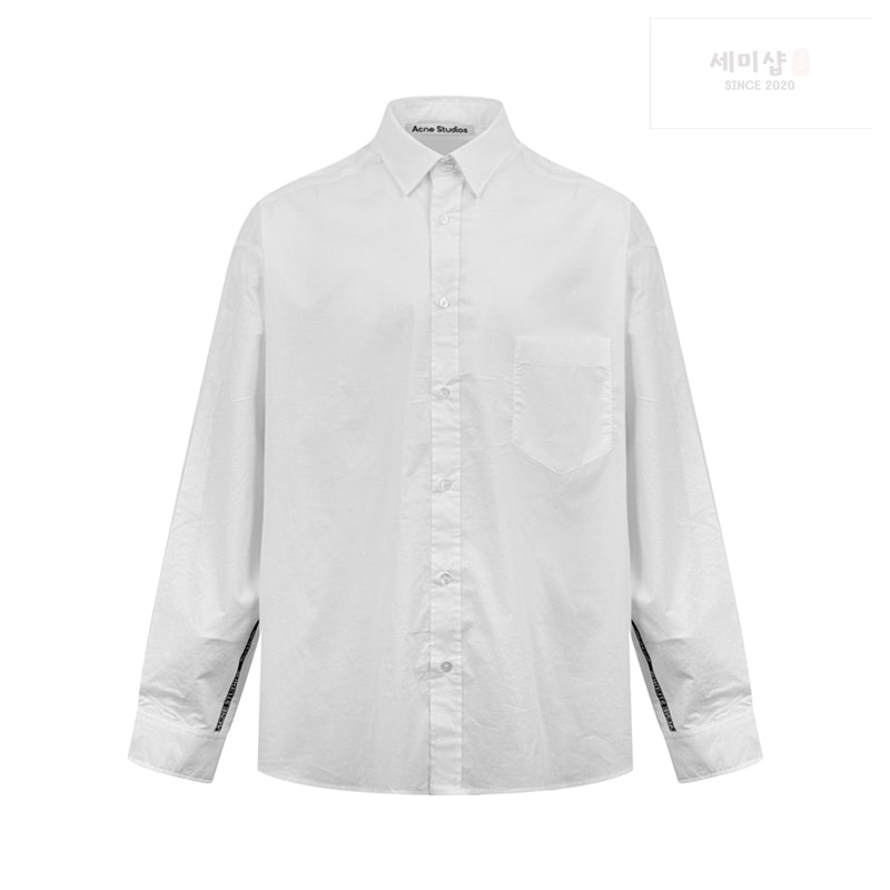 Acne Studios 아크네 포플린 버튼업 로고 스트라이프 셔츠 의류 12번 이미지