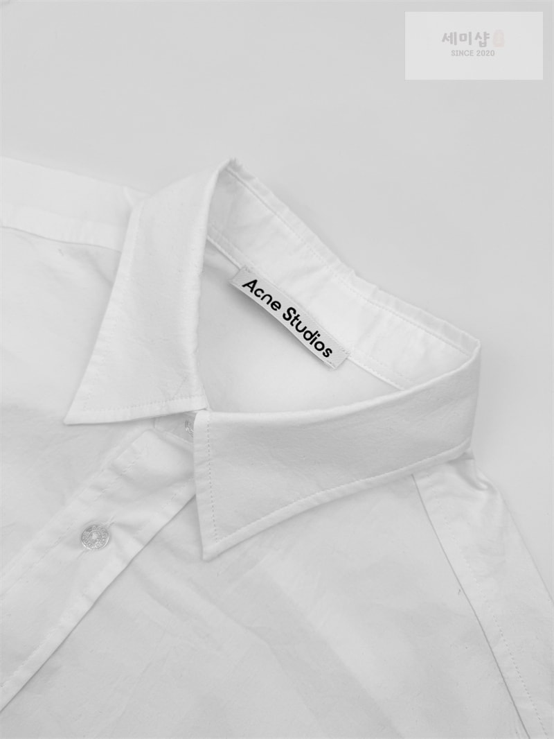 Acne Studios 아크네 포플린 버튼업 로고 스트라이프 셔츠 의류 4번 이미지