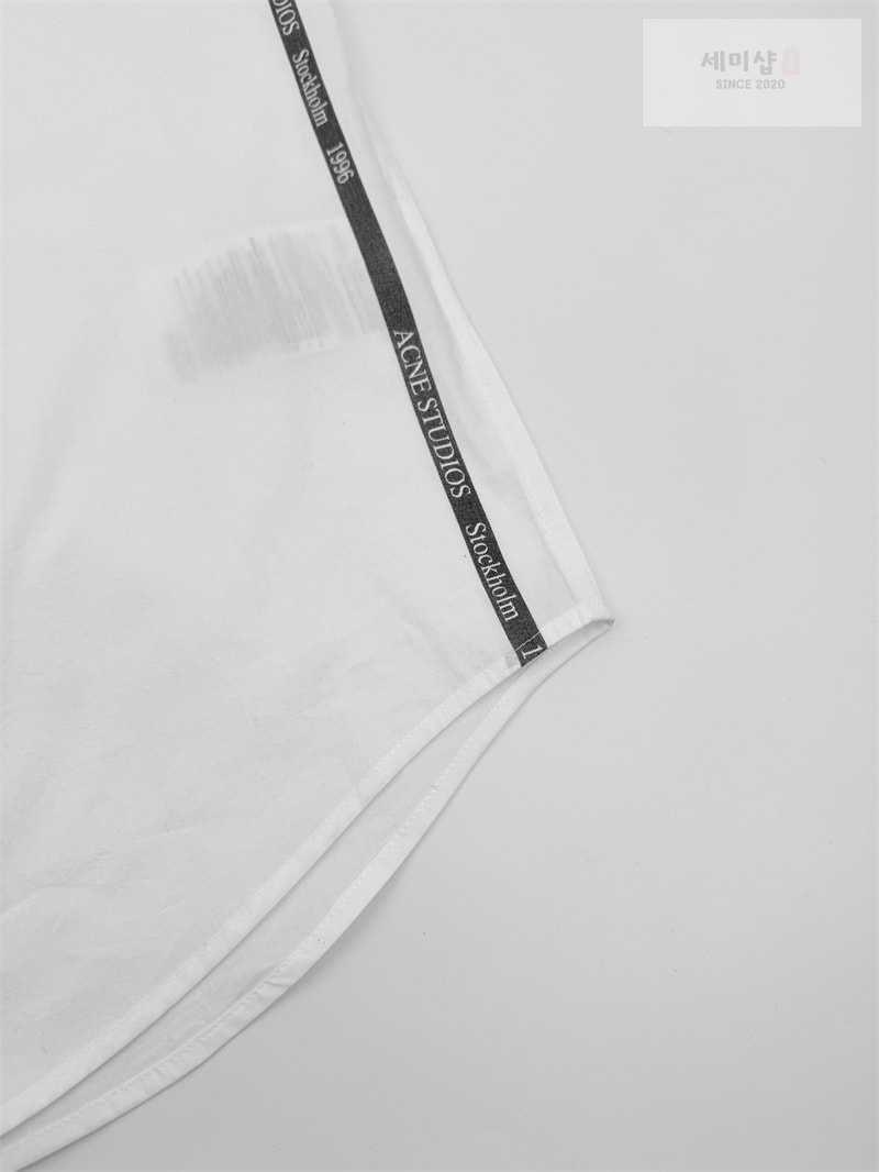 Acne Studios 아크네 포플린 버튼업 로고 스트라이프 셔츠 의류 8번 이미지