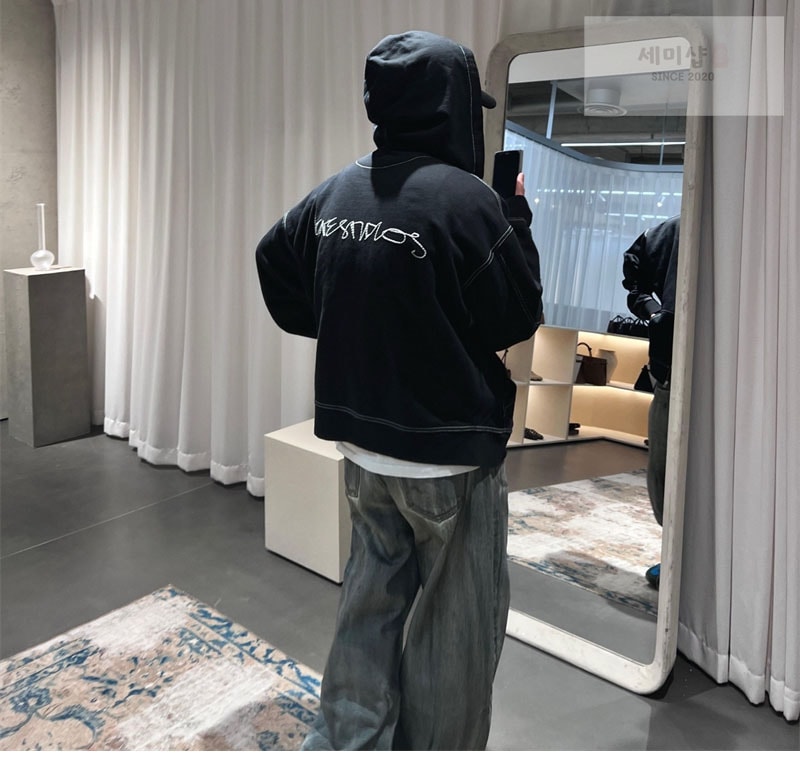 Acne Studios 아크네 후드 집업 스웨터 블랙 의류 5번 이미지