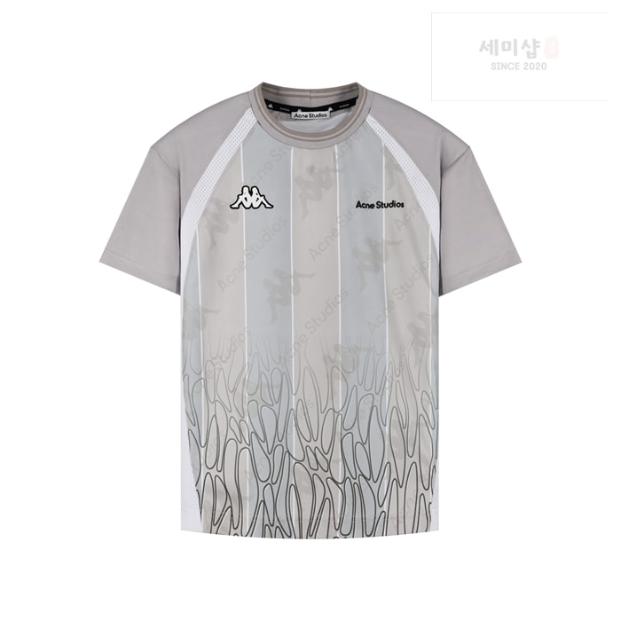 Acne Studios 아크네 x 카파 로고 저지 반팔 티셔츠 그레이 의류 4번 이미지