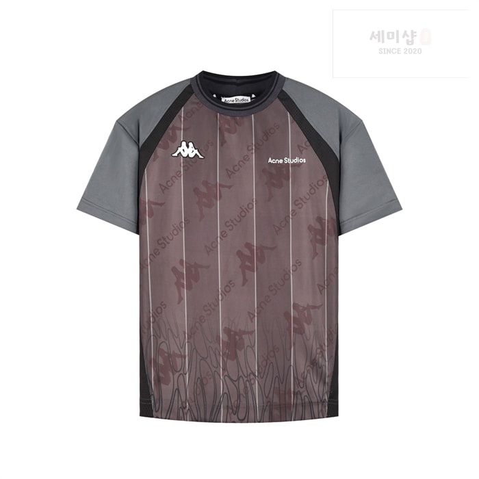 Acne Studios 아크네 x 카파 로고 저지 반팔 티셔츠 그레이 의류 13번 이미지