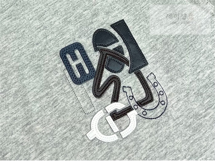 Hermes 에르메스 H Puzzle 디테일 코튼 반팔 티셔츠 네이비 의류 27번 이미지