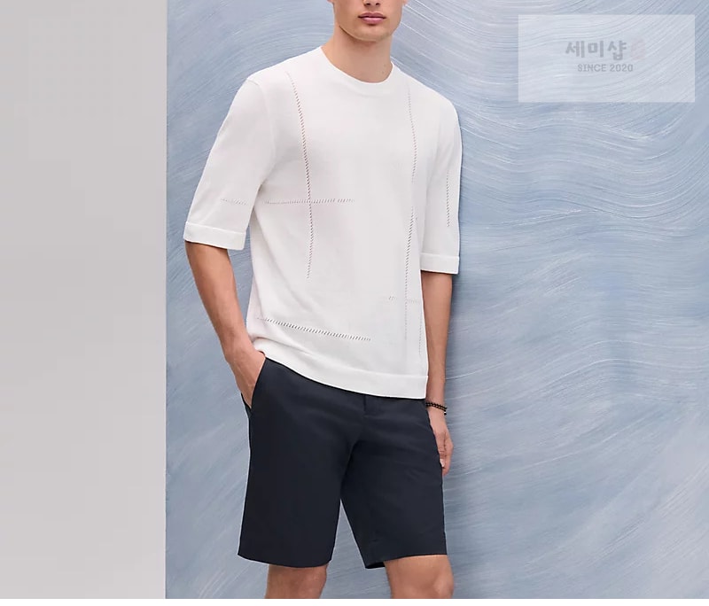 Hermes 에르메스 Jeu de points sellier 크루넥 반팔 스웨터 의류 2번 이미지