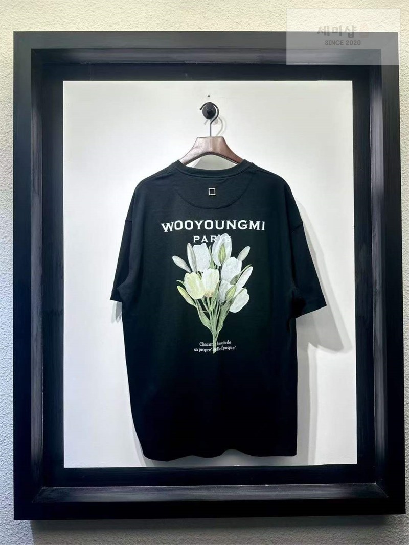 우영미 우영미 플라워 백로고 반팔 티셔츠 화이트 의류 9번 이미지