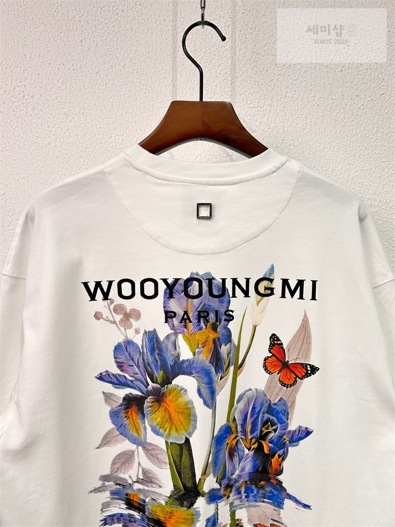 우영미 우영미 플라워 백로고 오버사이즈 티셔츠 블랙 의류 10번 이미지