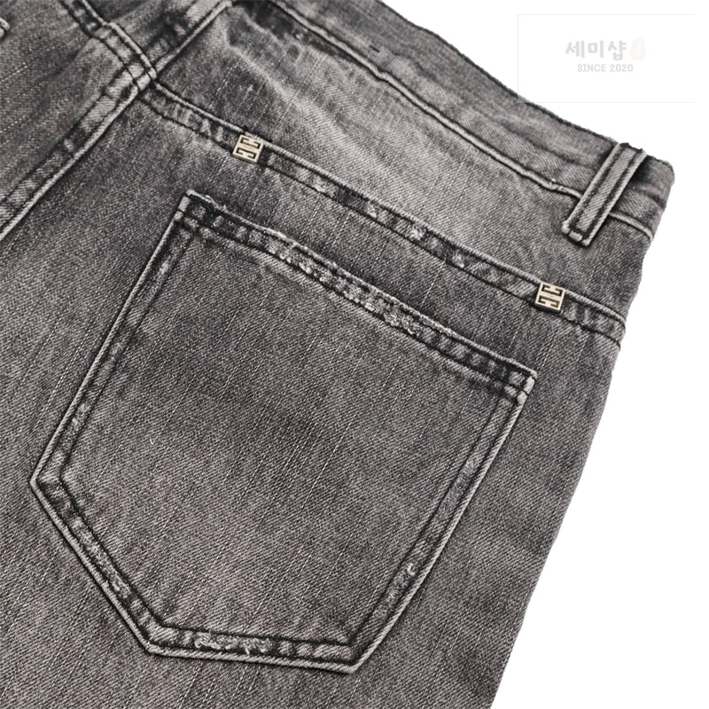Givenchy 지방시 디스트로이드 스트레이트 지퍼 데님 진 팬츠 의류 11번 이미지