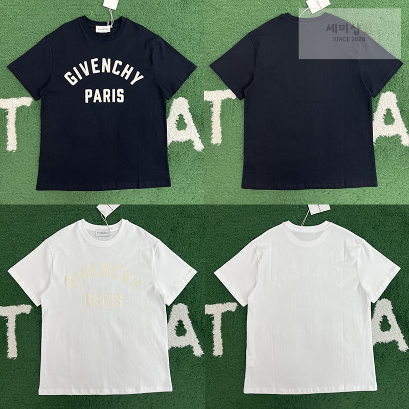 Givenchy 지방시 파리스 로고 반팔 티셔츠 네이비 의류 2번 이미지