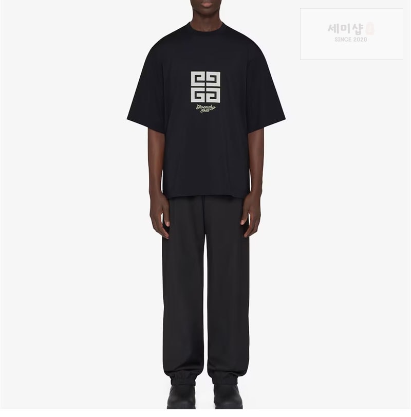 Givenchy 지방시 4G 모티프 코튼 반팔 티셔츠 의류 1번 이미지
