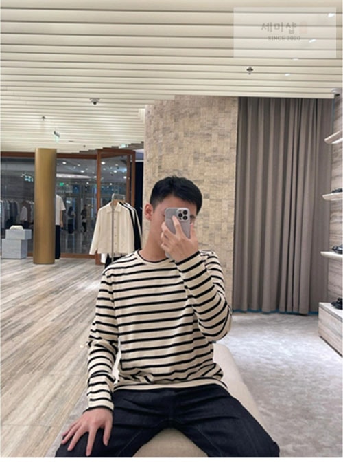 Jil Sander 질샌더 투톤 스트라이프 긴팔 티셔츠 의류 4번 이미지