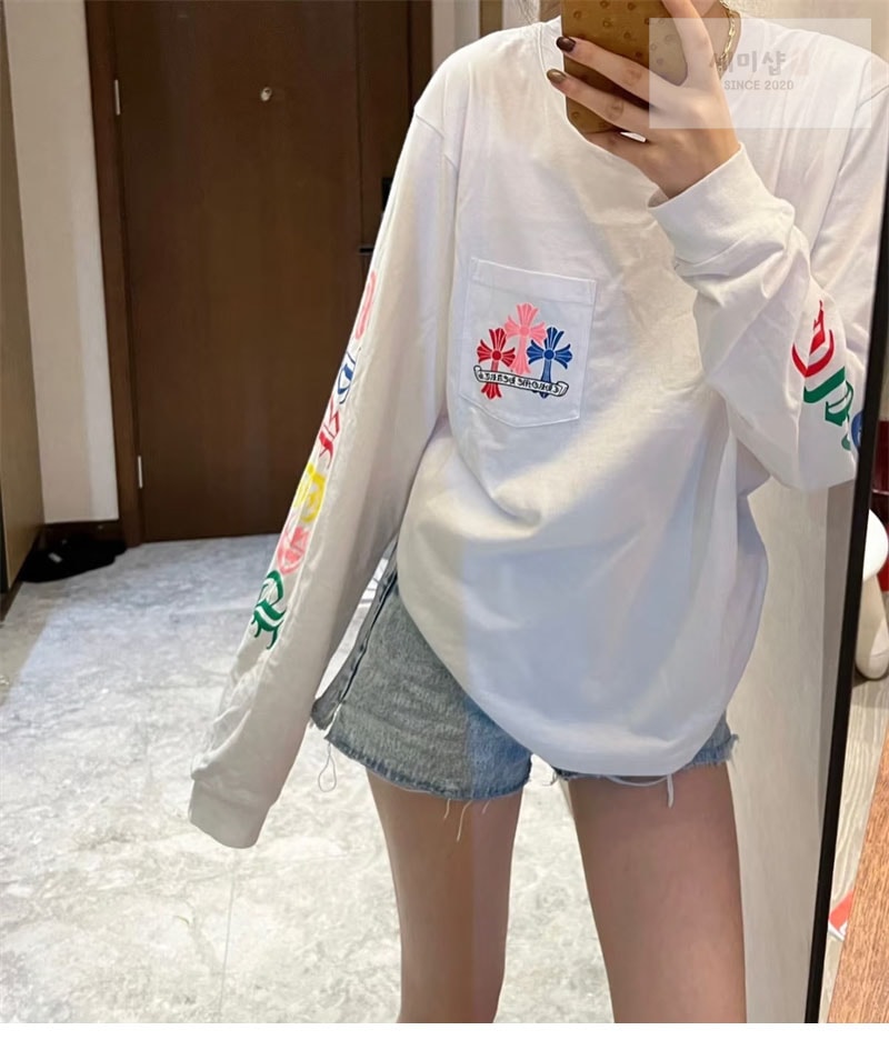 Chrome Hearts 크롬하츠 멀티 컬러 크로스 세머터리 롱슬리브 티셔츠 블랙 의류 2번 이미지