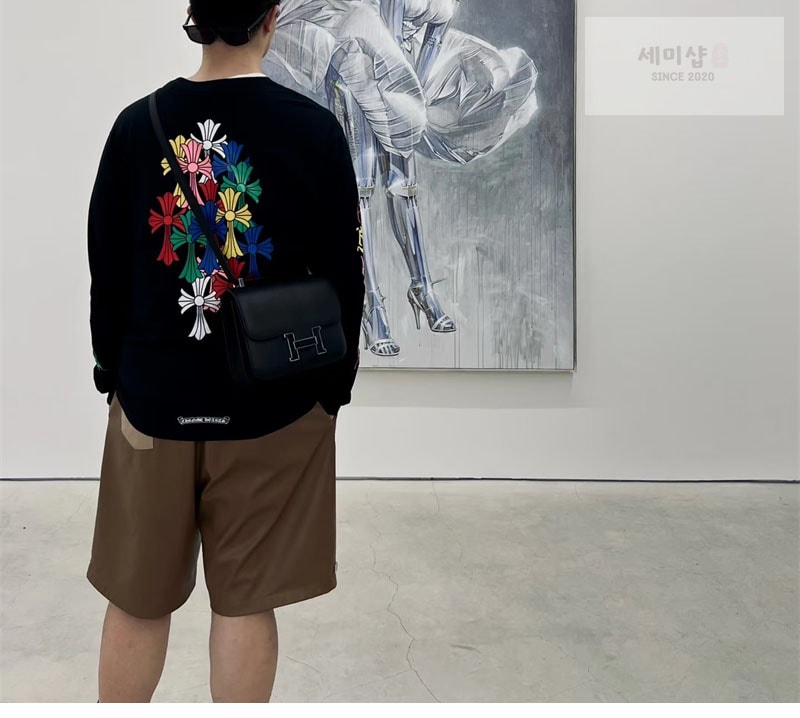 Chrome Hearts 크롬하츠 멀티 컬러 크로스 세머터리 롱슬리브 티셔츠 블랙 의류 3번 이미지