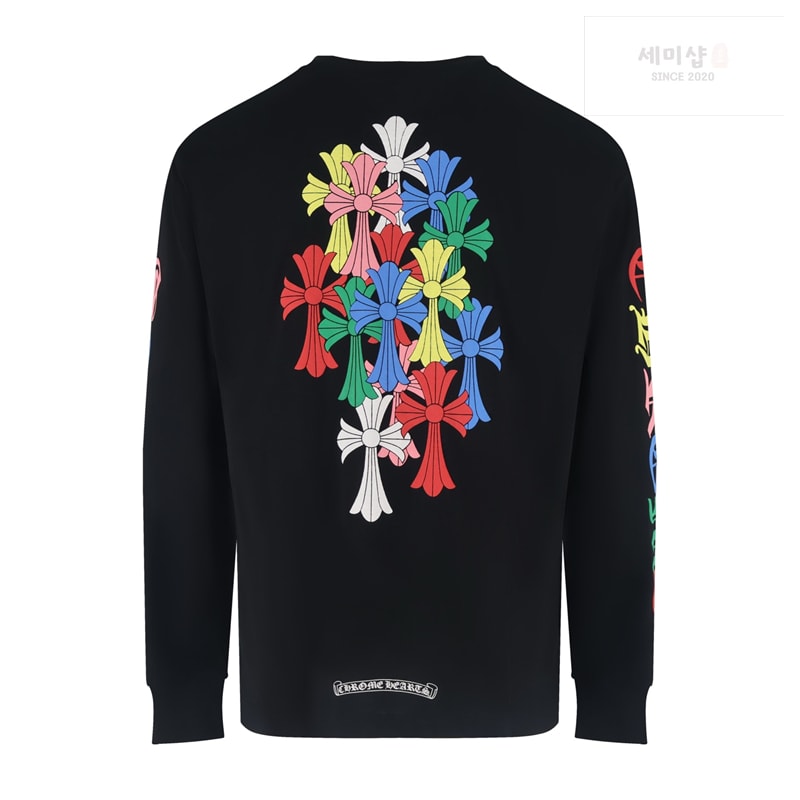 Chrome Hearts 크롬하츠 멀티 컬러 크로스 세머터리 롱슬리브 티셔츠 블랙 의류 14번 이미지