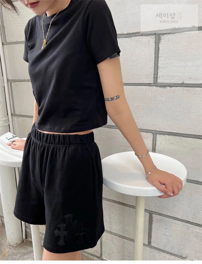 Chrome Hearts 크롬하츠 트리플 크로스 패치 숏 팬츠 의류 2번 이미지