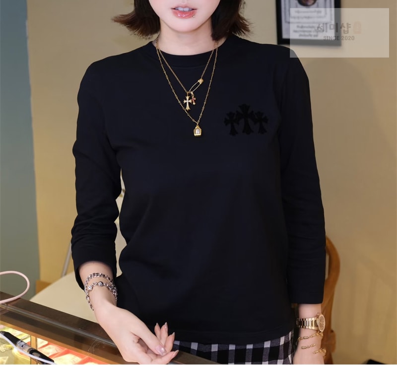 Chrome Hearts 크롬하츠 트리플 크로스 헐리우드 롱슬리브 티셔츠 그레이 의류 21번 이미지