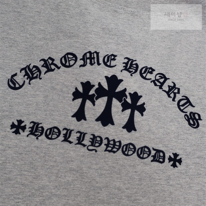 Chrome Hearts 크롬하츠 트리플 크로스 헐리우드 롱슬리브 티셔츠 그레이 의류 8번 이미지
