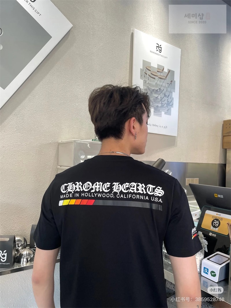 Chrome Hearts 크롬하츠 헐리우드 그라데이션 로고 반팔 티셔츠 블랙 의류 24번 이미지