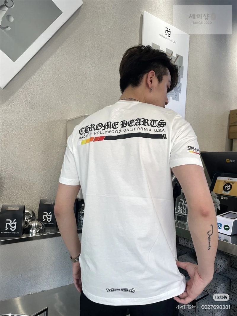 Chrome Hearts 크롬하츠 헐리우드 그라데이션 로고 반팔 티셔츠 블랙 의류 5번 이미지