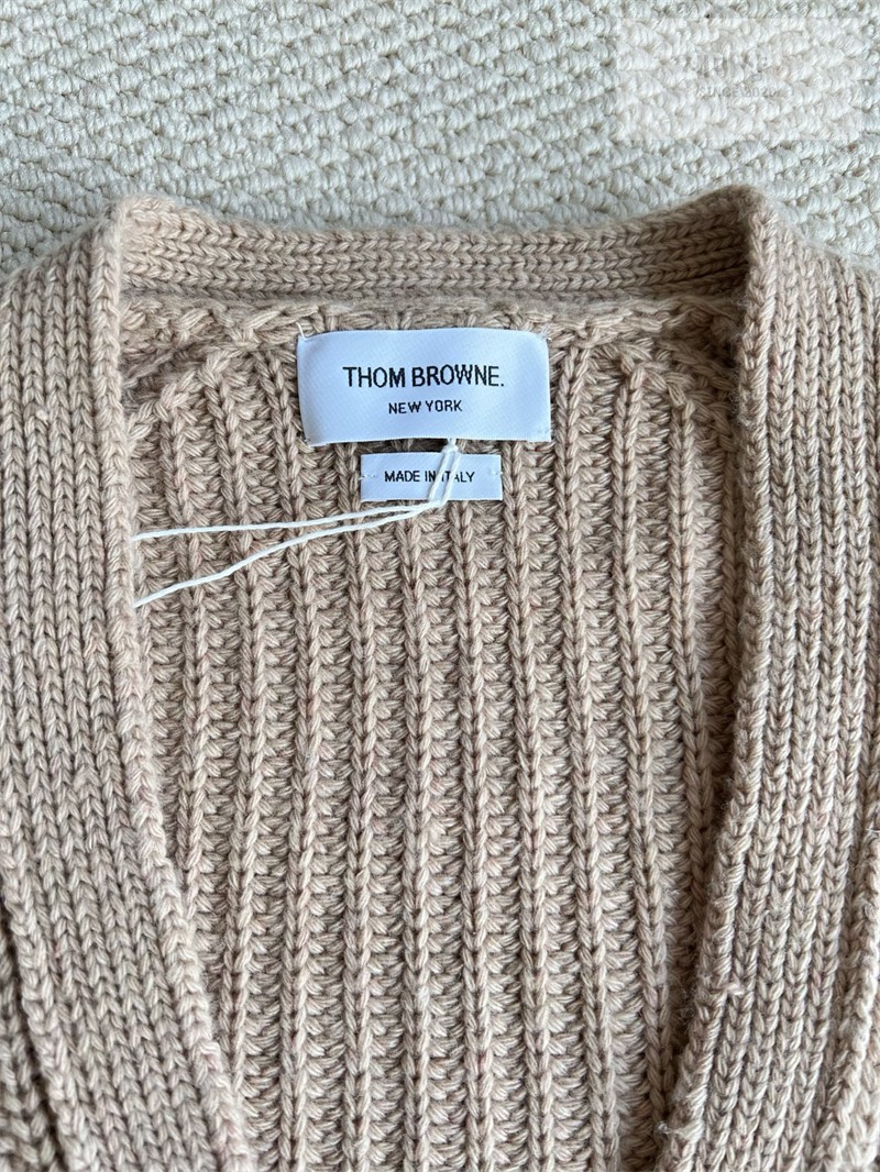 Thom Browne 톰브라운 가먼트 다이드 사선완장 케이블 가디건 네이비 의류 17번 이미지