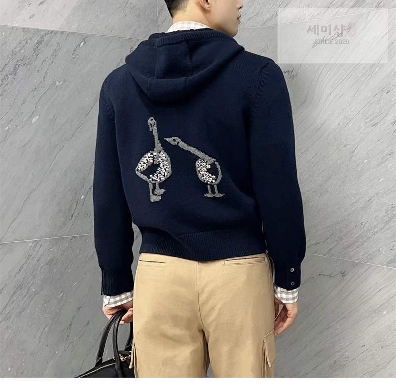 Thom Browne 톰브라운 기스 인타르시아 메리노 울 후디 그레이 의류 3번 이미지