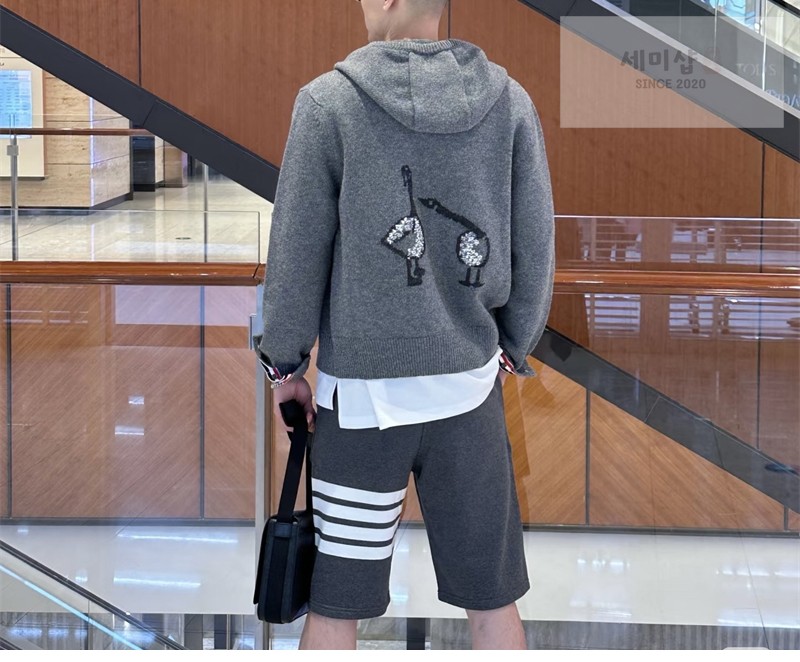 Thom Browne 톰브라운 기스 인타르시아 메리노 울 후디 그레이 의류 5번 이미지