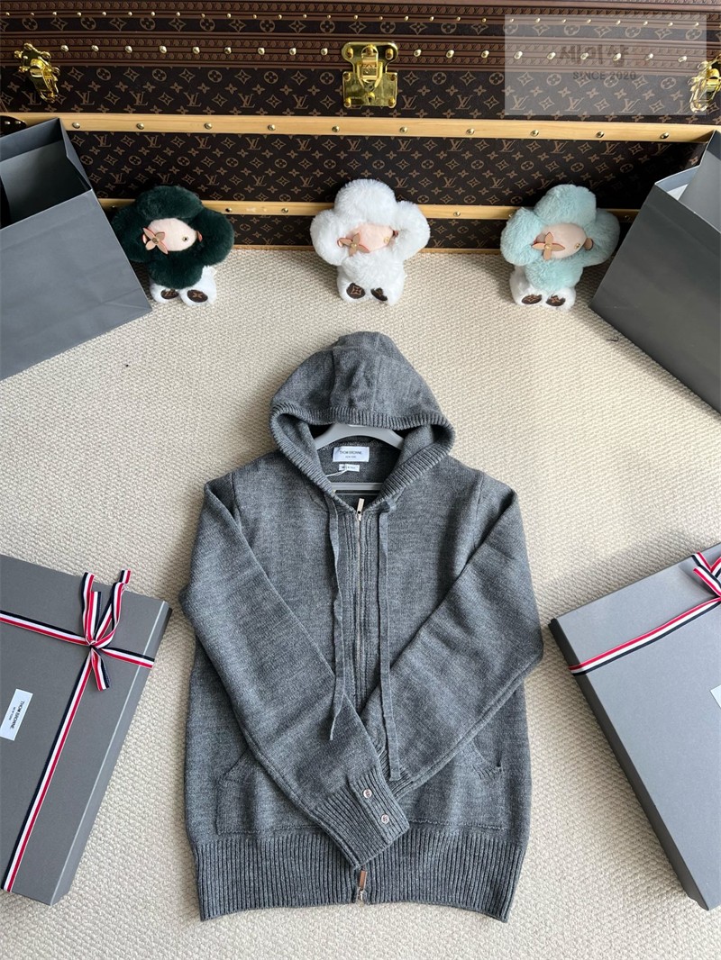 Thom Browne 톰브라운 기스 인타르시아 메리노 울 후디 그레이 의류 15번 이미지