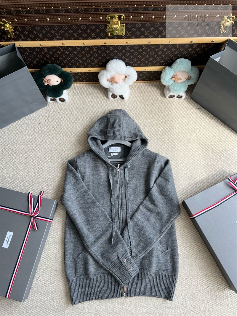 Thom Browne 톰브라운 기스 인타르시아 메리노 울 후디 그레이 의류 16번 이미지