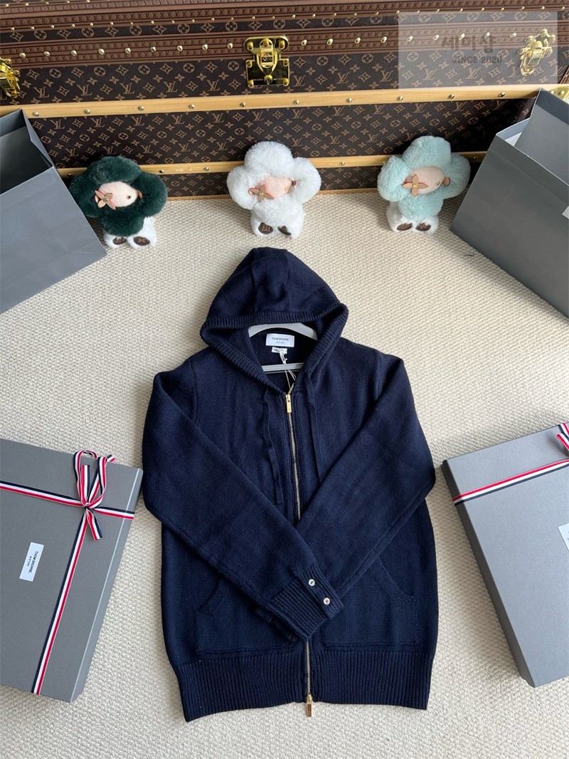 Thom Browne 톰브라운 기스 인타르시아 메리노 울 후디 그레이 의류 25번 이미지