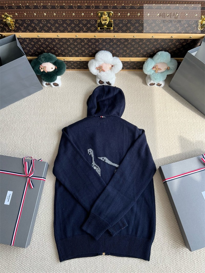 Thom Browne 톰브라운 기스 인타르시아 메리노 울 후디 그레이 의류 26번 이미지