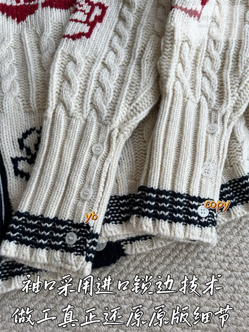 Thom Browne 톰브라운 로즈 인타르시아 케이블 니트 가디건 그레이 의류 13번 이미지