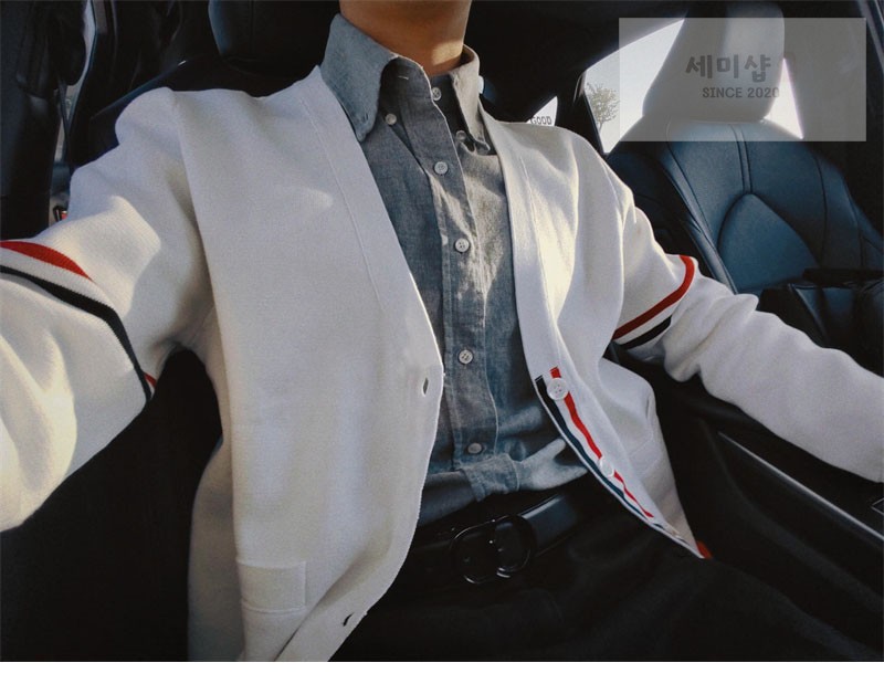 Thom Browne 톰브라운 밀라노 스티치 암밴드 가디건 네이비 의류 3번 이미지